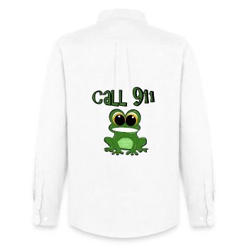 Frog Grenouille - Chemise Oxford homme Stanley/Stella - blanc - Dos - AI Model Male 185 dark (185cm)
