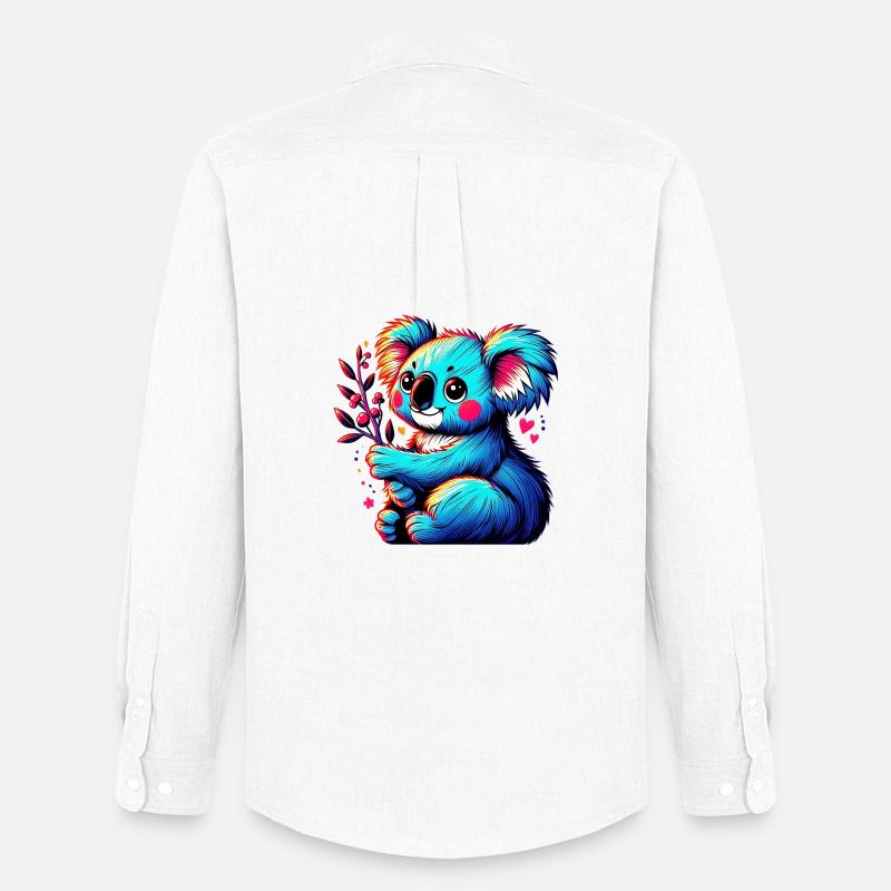 Koala - Männer Oxford Hemd von Stanley/Stella - Weiß