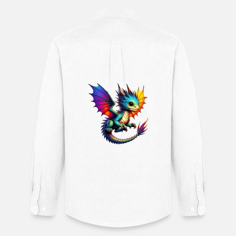 Drache - Männer Oxford Hemd von Stanley/Stella - Weiß