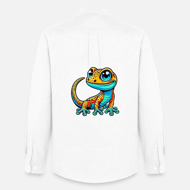 Gecko - Männer Oxford Hemd von Stanley/Stella - Weiß