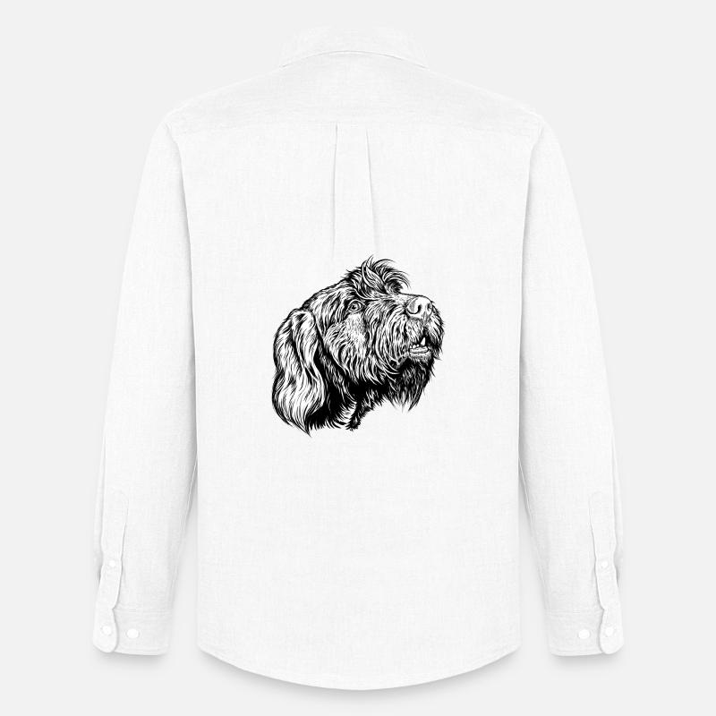 Pudelpointer redet mit - Männer Oxford Hemd von Stanley/Stella - Weiß