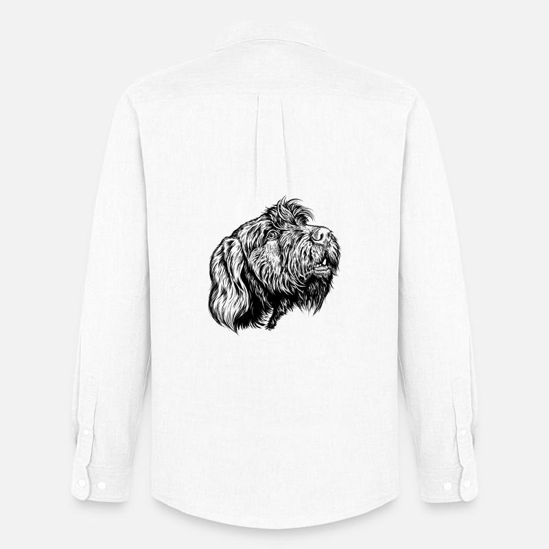 Pudelpointer redet mit - Männer Oxford Hemd von Stanley/Stella - Weiß