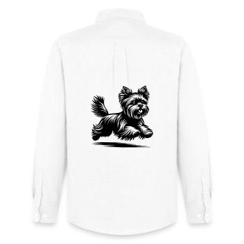 Yorkshire Terrier - Men's Oxford Shirt by Stanley/Stella - white - Back - AI Model Male 185 dark (185cm)