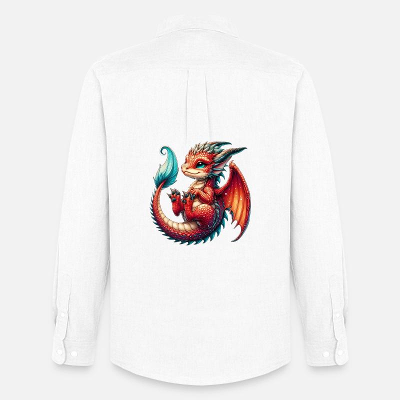Drache - Männer Oxford Hemd von Stanley/Stella - Weiß