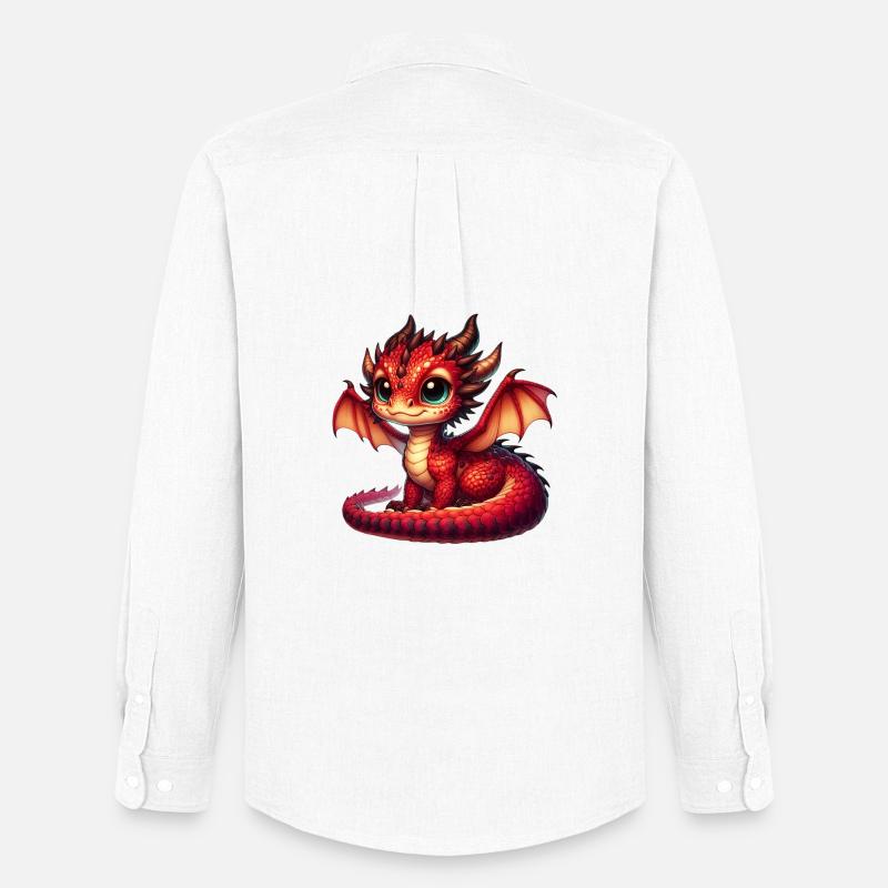 Drache - Männer Oxford Hemd von Stanley/Stella - Weiß
