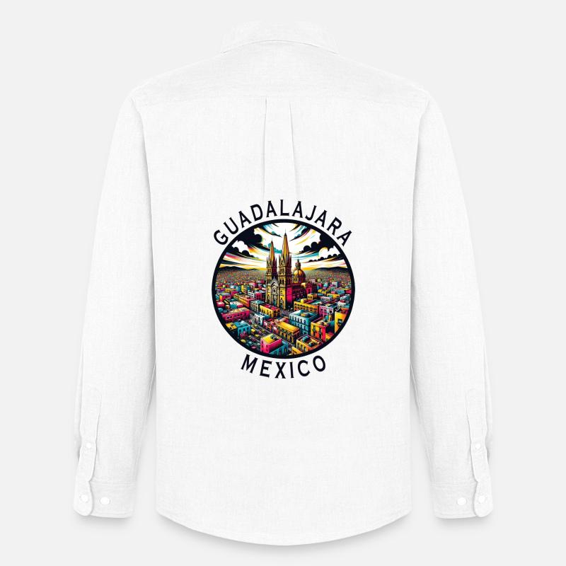 Guadalajara Mexiko Städte Design - Männer Oxford Hemd von Stanley/Stella - Weiß