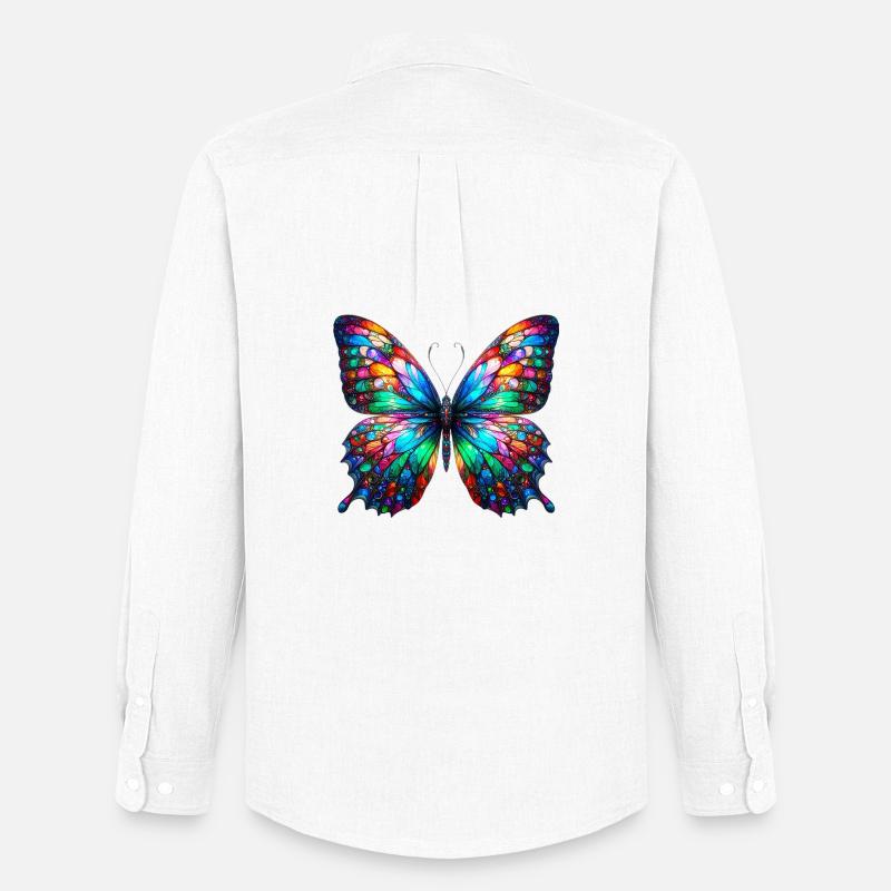 Schmetterling - Männer Oxford Hemd von Stanley/Stella - Weiß