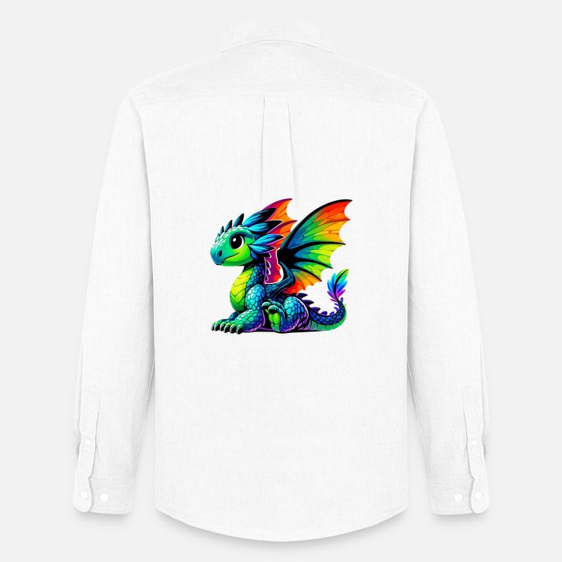 Drache - Männer Oxford Hemd von Stanley/Stella - Weiß