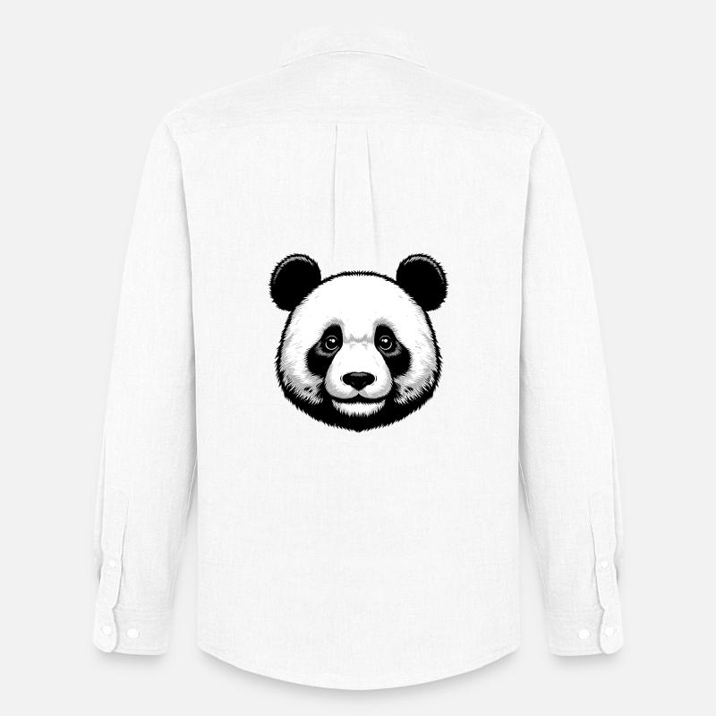 Panda - Männer Oxford Hemd von Stanley/Stella - Weiß