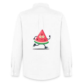 Watermelon sport cartoon - Men's Oxford Shirt by Stanley/Stella - white - Back - AI Model Male 185 dark (185cm)