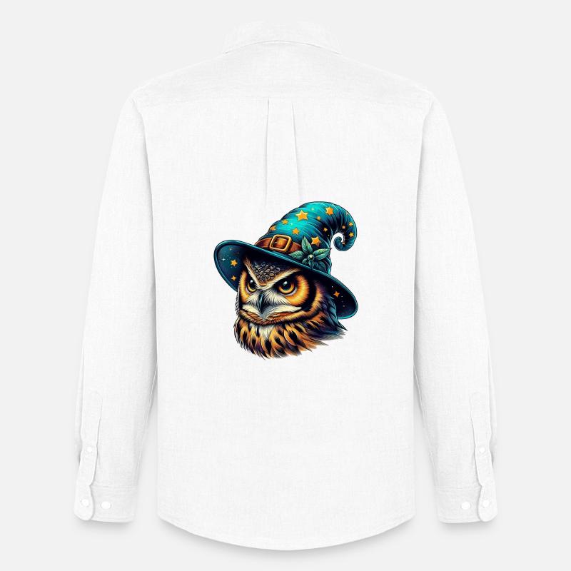 Zauberer Eule - Männer Oxford Hemd von Stanley/Stella - Weiß