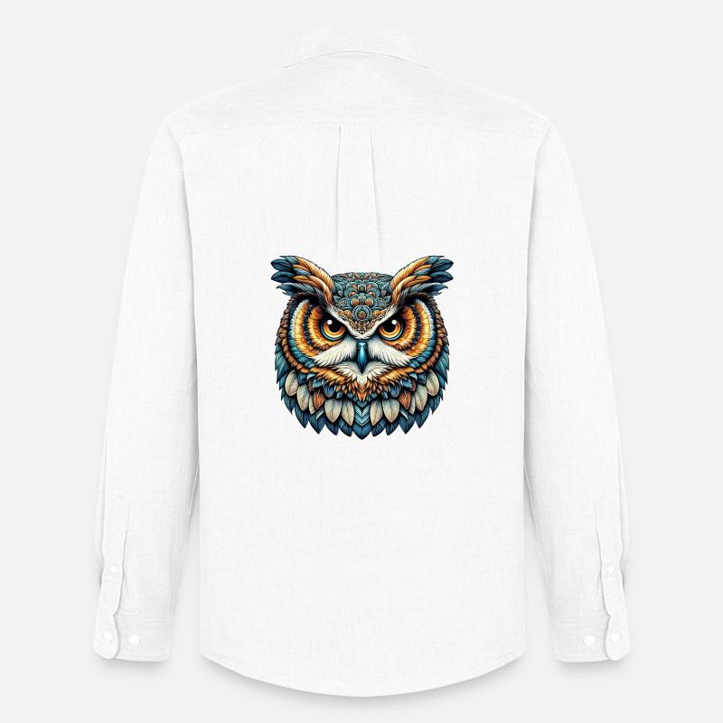 Eule - Männer Oxford Hemd von Stanley/Stella - Weiß