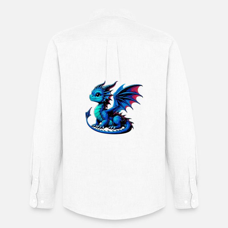 Drache - Männer Oxford Hemd von Stanley/Stella - Weiß