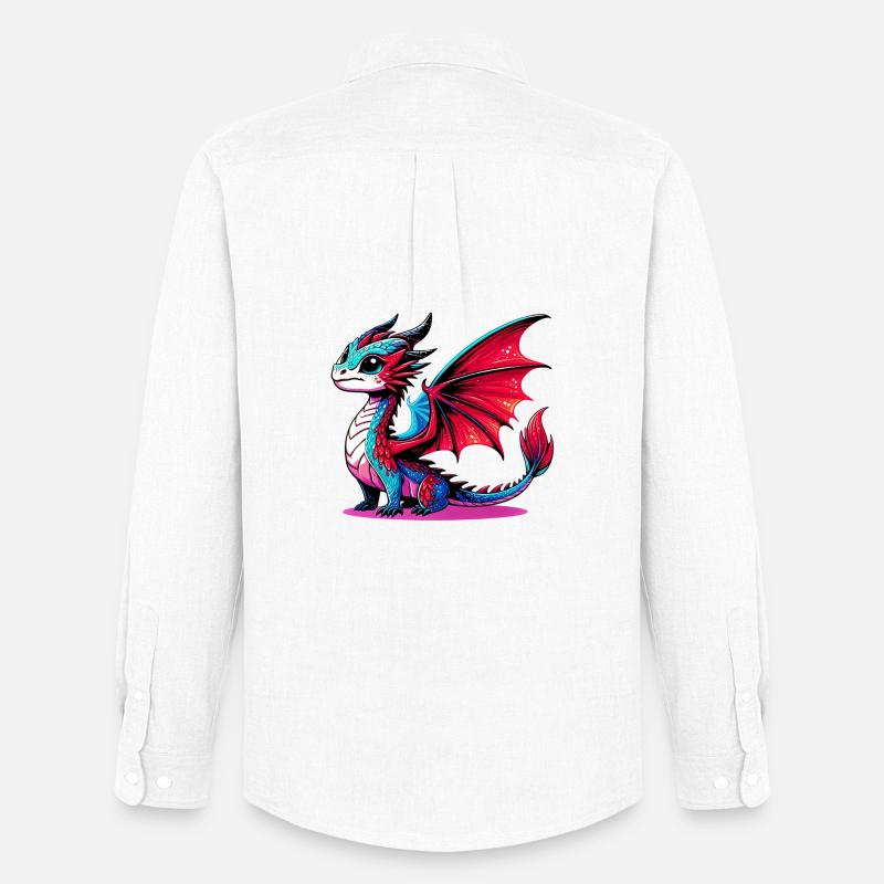Drache - Männer Oxford Hemd von Stanley/Stella - Weiß