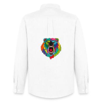 Urban Beast : Réveillez l’ours qui sommeille en vous - Chemise Oxford homme Stanley/Stella - blanc - Dos - AI Model Male 185 dark (185cm)