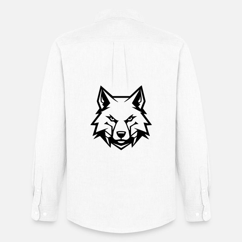Böser Wolf - Männer Oxford Hemd von Stanley/Stella - Weiß