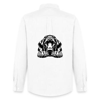 Great Dane - Men's Oxford Shirt by Stanley/Stella - white - Back - AI Model Male 185 dark (185cm)