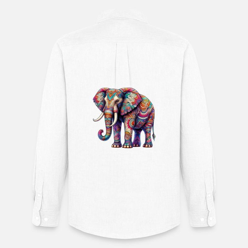 Elefant - Männer Oxford Hemd von Stanley/Stella - Weiß