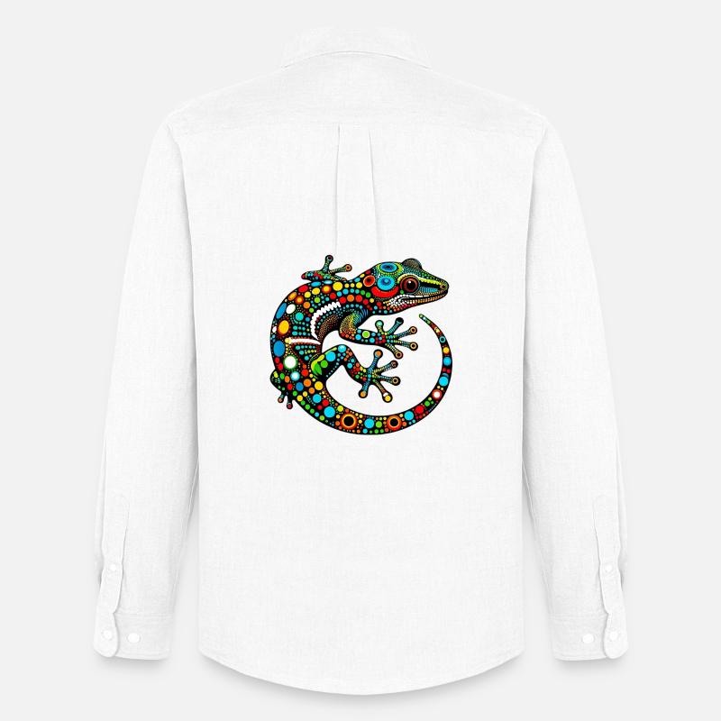 Gecko - Männer Oxford Hemd von Stanley/Stella - Weiß