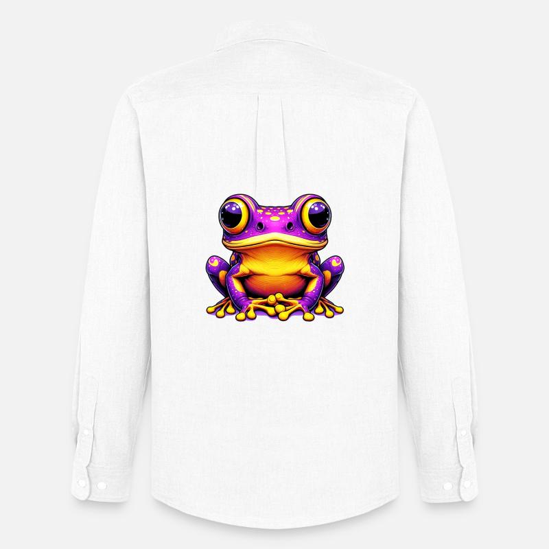Frosch - Männer Oxford Hemd von Stanley/Stella - Weiß