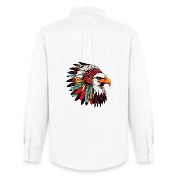 American Indian Eagle American Red Skins - Men's Oxford Shirt by Stanley/Stella - white - Back - AI Model Male 185 dark (185cm)