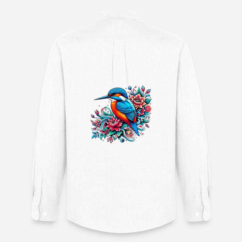 Eisvogel - Männer Oxford Hemd von Stanley/Stella - Weiß