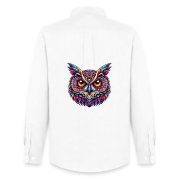 Owl - Men's Oxford Shirt by Stanley/Stella - white - Back - AI Model Male 185 dark (185cm)