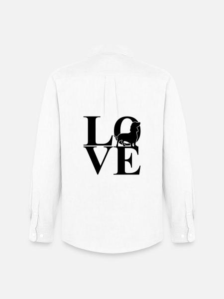 Dachshund Love Dog Motif - Men's Oxford Shirt by Stanley/Stella - white