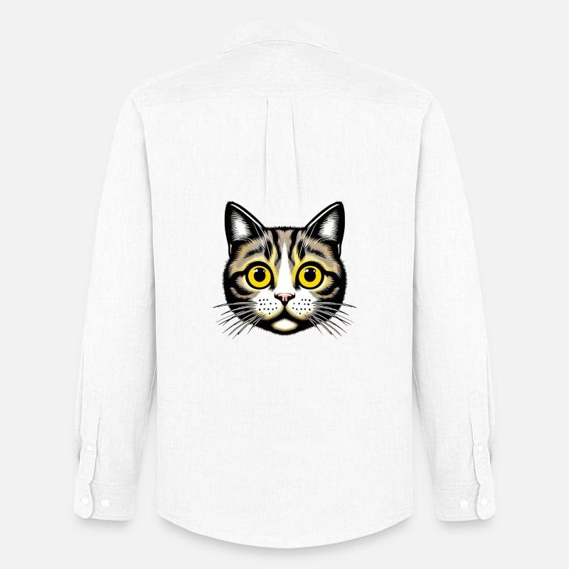Katze - Männer Oxford Hemd von Stanley/Stella - Weiß