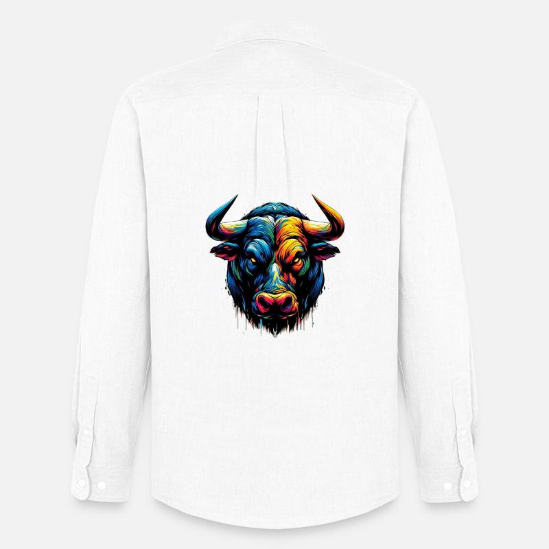 Stier - Männer Oxford Hemd von Stanley/Stella - Weiß