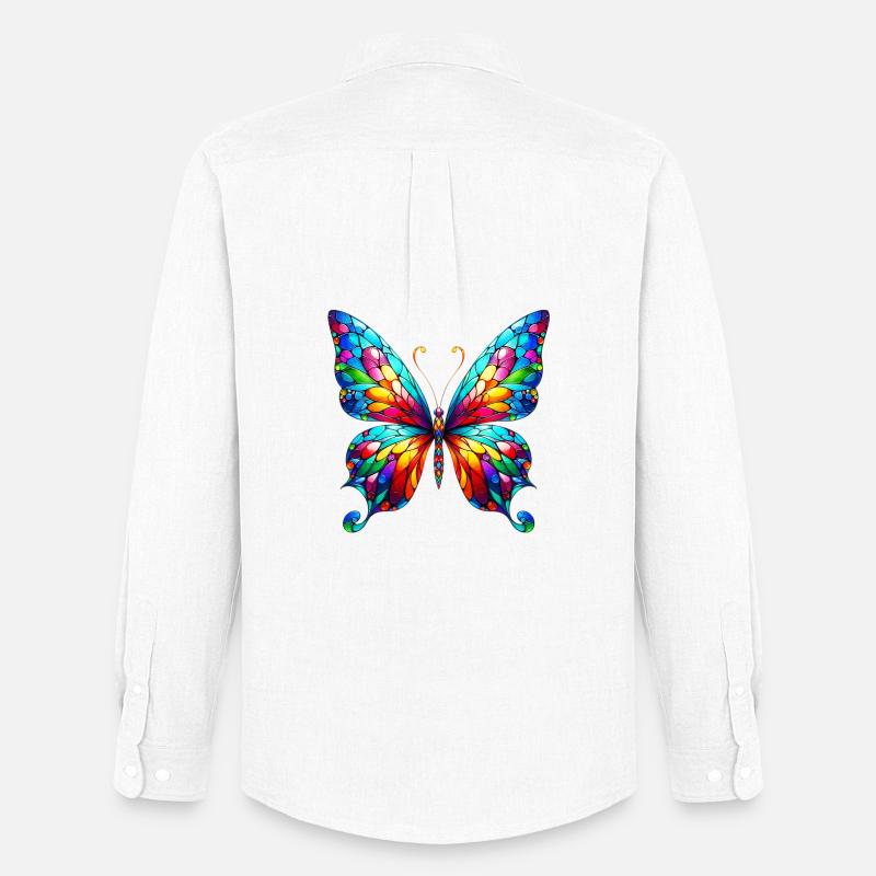 Schmetterling - Männer Oxford Hemd von Stanley/Stella - Weiß