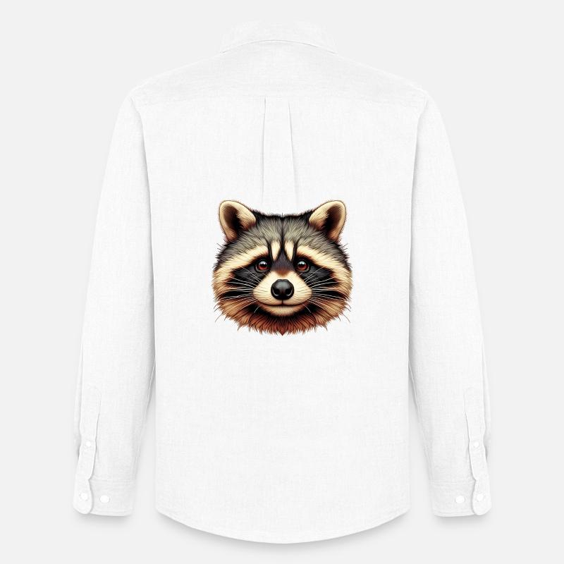 Waschbär - Männer Oxford Hemd von Stanley/Stella - Weiß