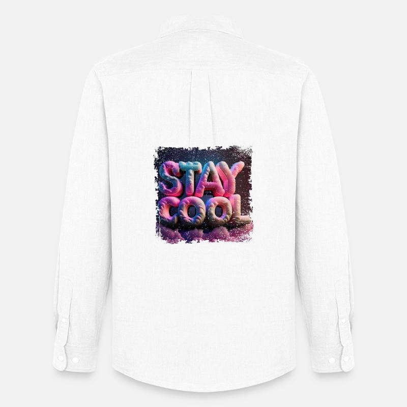 stay cool text in 3d - Männer Oxford Hemd von Stanley/Stella - Weiß