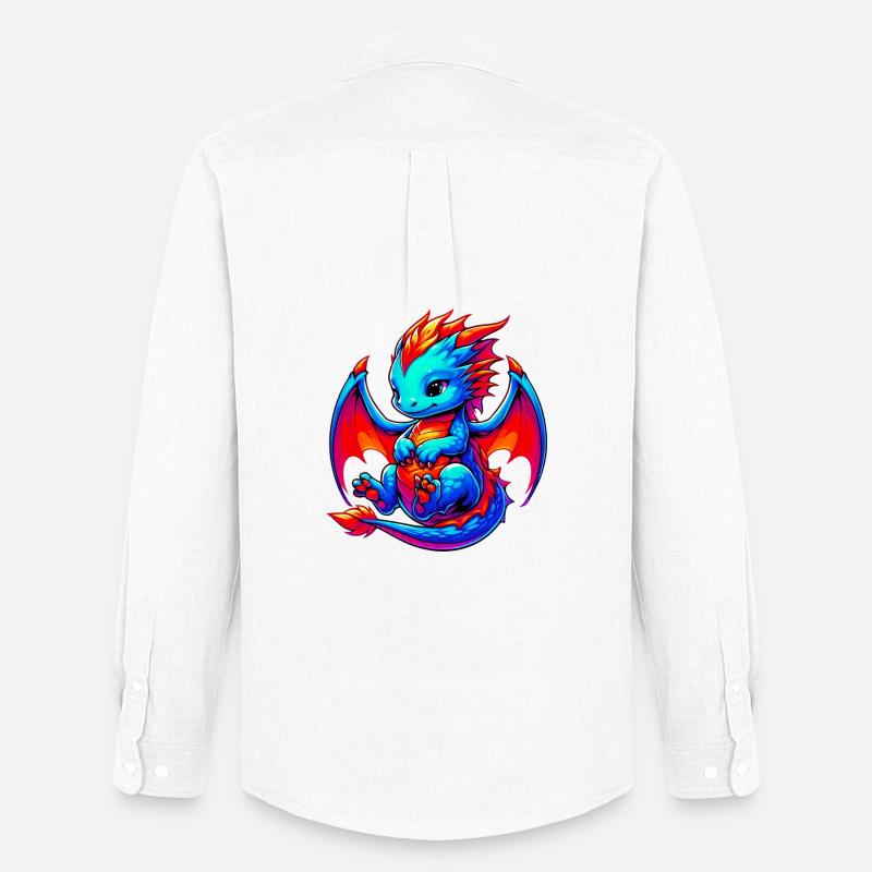 Drache - Männer Oxford Hemd von Stanley/Stella - Weiß