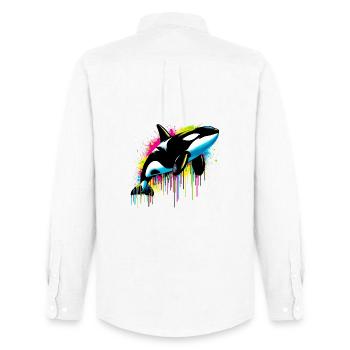 Killer whale - Men's Oxford Shirt by Stanley/Stella - white - Back - AI Model Male 185 dark (185cm)