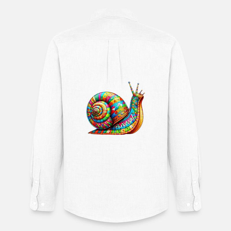 Schnecke - Männer Oxford Hemd von Stanley/Stella - Weiß