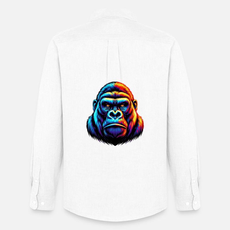 Gorilla - Männer Oxford Hemd von Stanley/Stella - Weiß