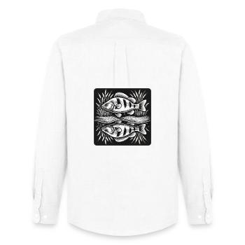 Perche, poisson, ange - Chemise Oxford homme Stanley/Stella - blanc - Dos - AI Model Male 185 dark (185cm)