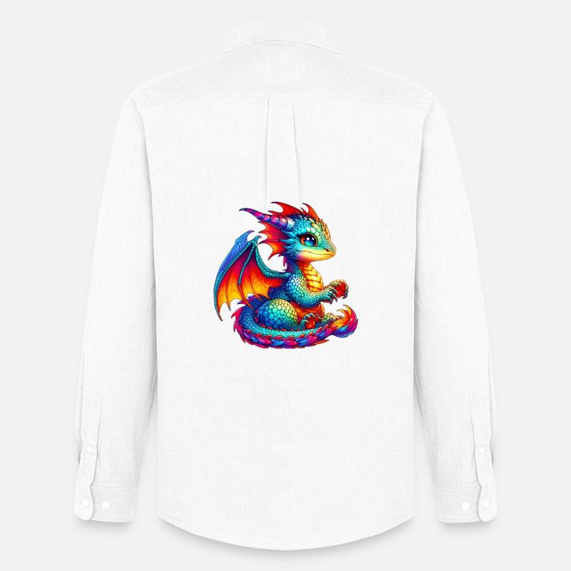 Drache - Männer Oxford Hemd von Stanley/Stella - Weiß
