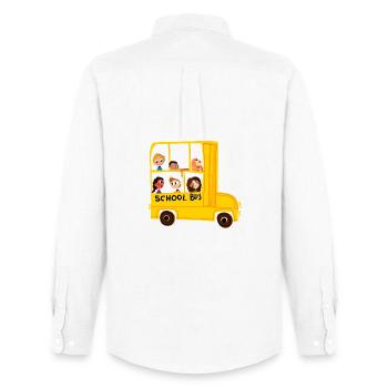schoolbus - Men's Oxford Shirt by Stanley/Stella - white - Back - AI Model Male 185 dark (185cm)