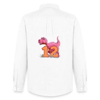 N°12 Dino - Chemise Oxford homme Stanley/Stella - blanc - Dos - AI Model Male 185 dark (185cm)