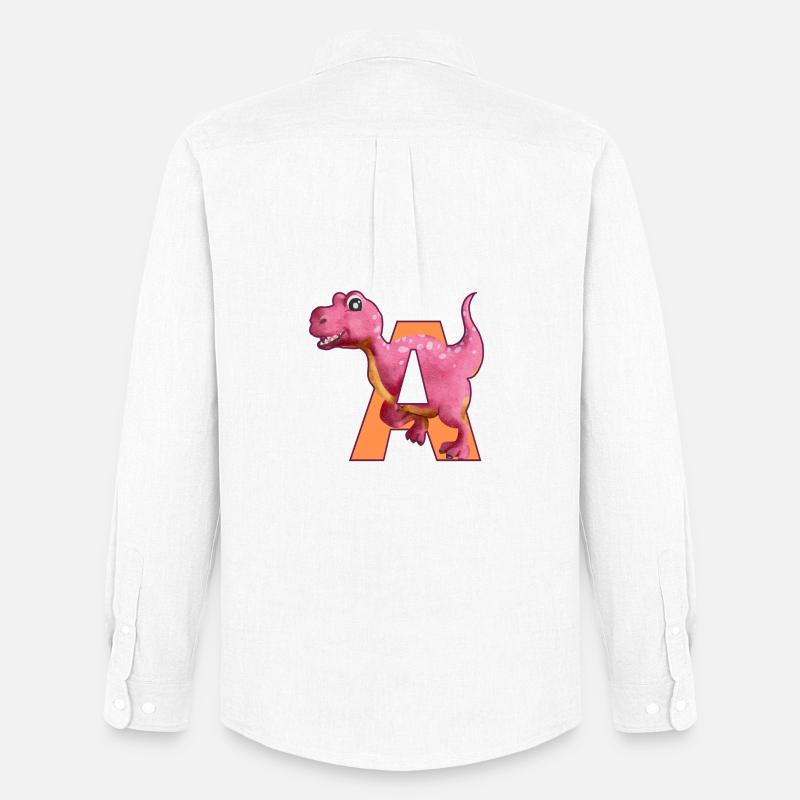 A - DINOSAURIER, Personalisierbar - Männer Oxford Hemd von Stanley/Stella - Weiß
