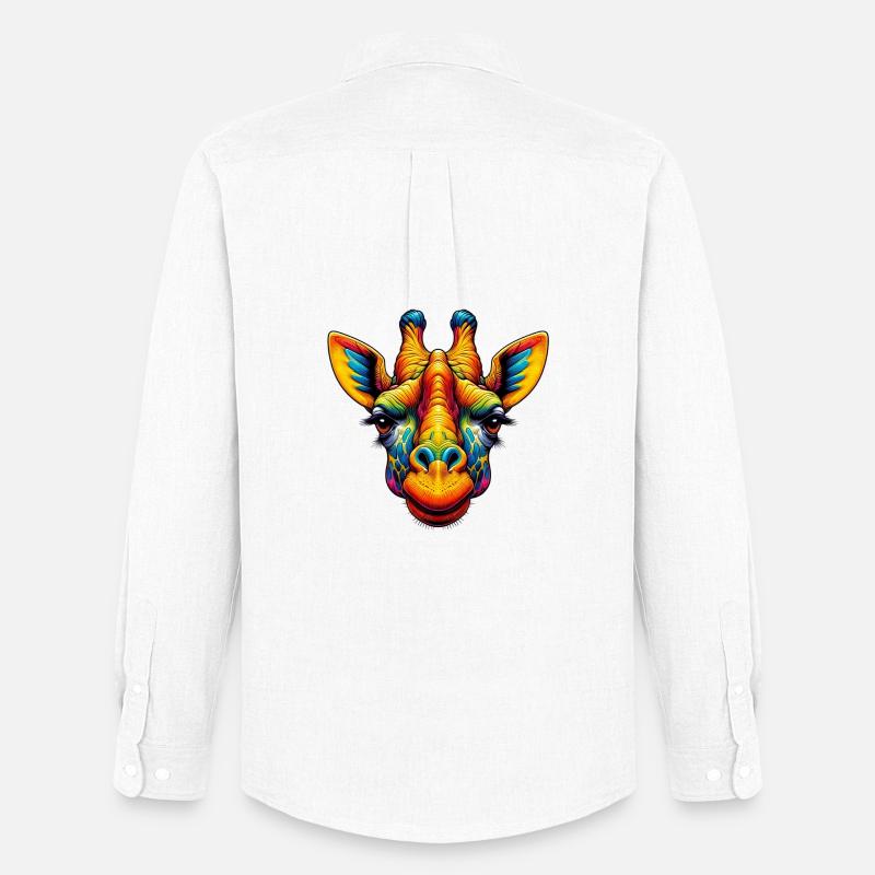 Giraffe - Männer Oxford Hemd von Stanley/Stella - Weiß