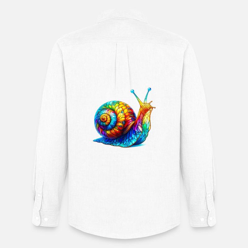 Schnecke - Männer Oxford Hemd von Stanley/Stella - Weiß