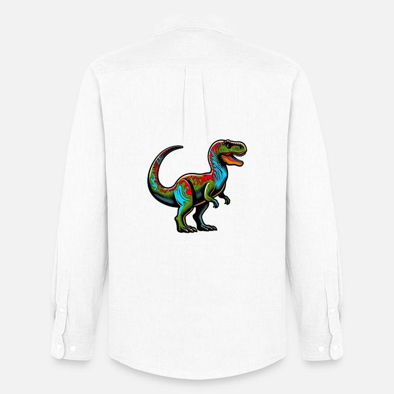 Dinosaurier - Männer Oxford Hemd von Stanley/Stella - Weiß