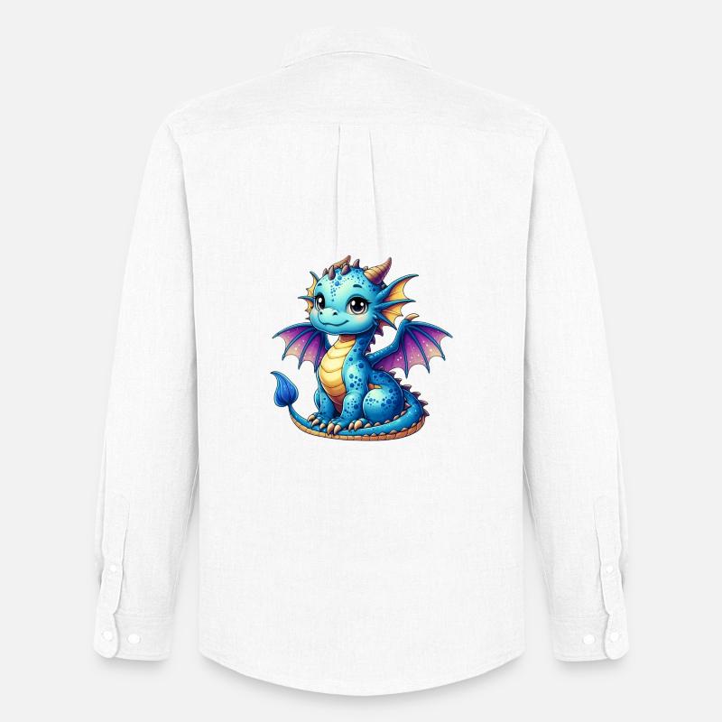 Drache - Männer Oxford Hemd von Stanley/Stella - Weiß