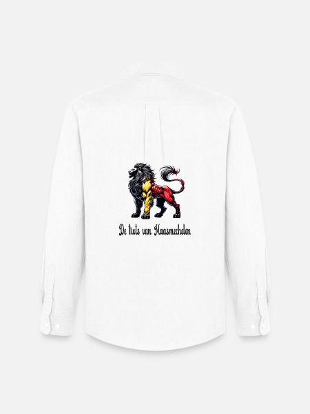 Maasmechelen lion flag design - Men's Oxford Shirt by Stanley/Stella - white