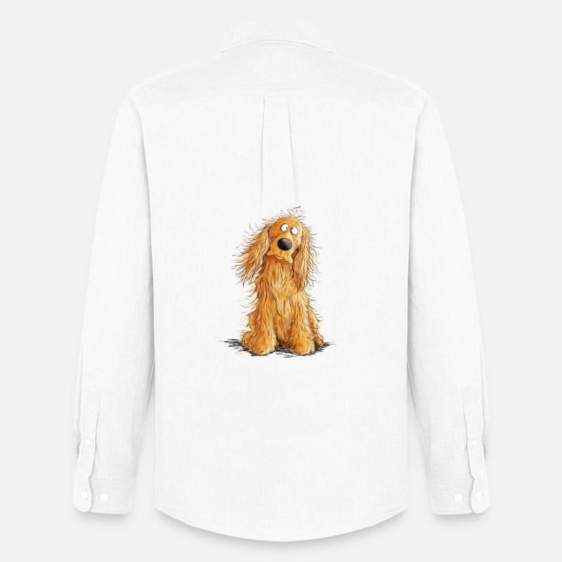 Happy Cocker Spaniel - Männer Oxford Hemd von Stanley/Stella - Weiß