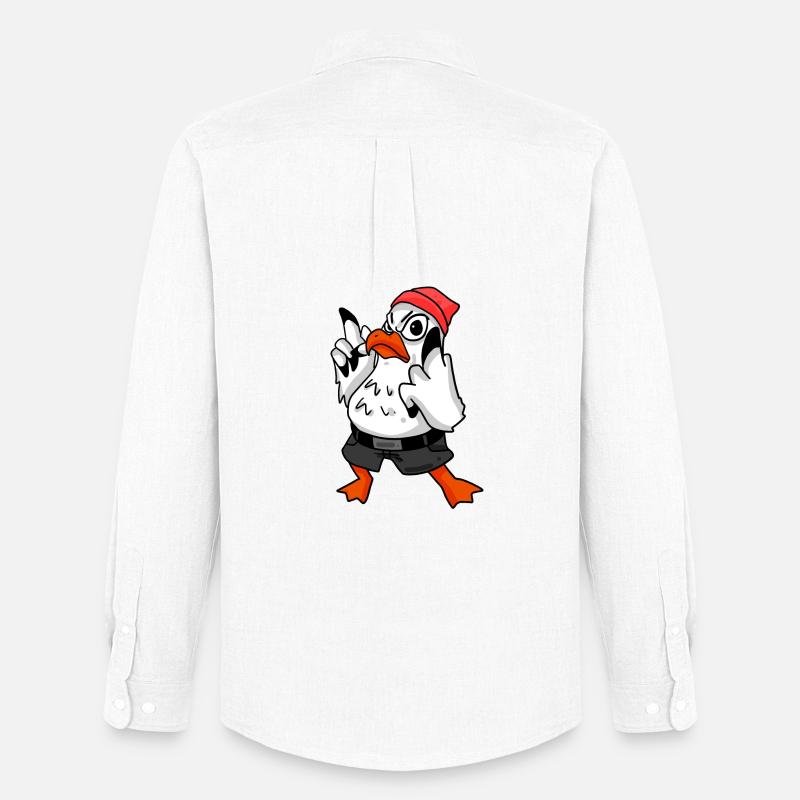 Möwe Cool - Männer Oxford Hemd von Stanley/Stella - Weiß