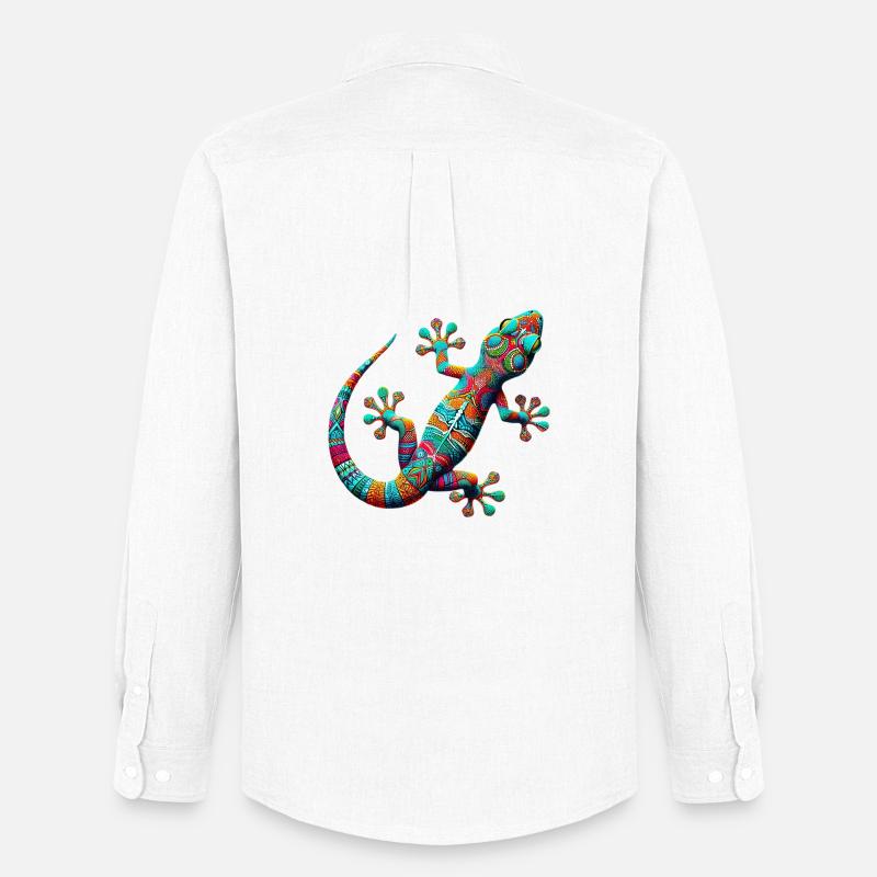 Gecko - Männer Oxford Hemd von Stanley/Stella - Weiß